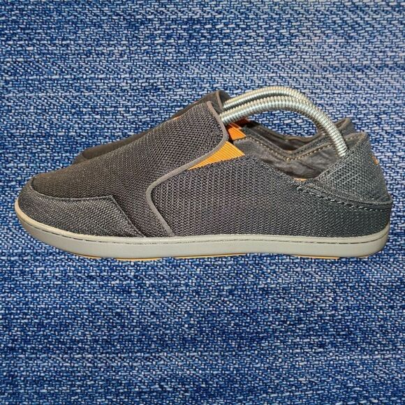 Olukai Nohea Mesh Men’s Size 8.5 Shoe Gray Orange Slip On Loafers 10188–4242  - Picture 3 of 9
